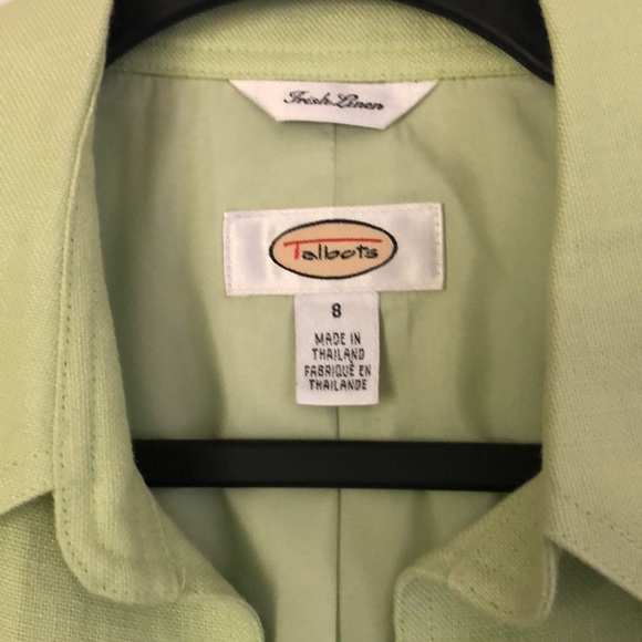 NWT WOMEN'S TALBOTS IRISH LINEN BLAZER open front JACKET - Size 8 - Picture 3 of 4